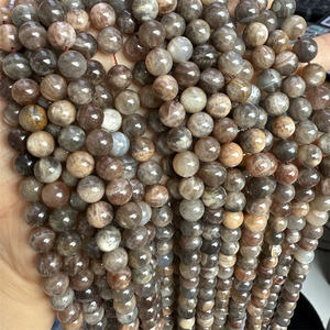 Perles de pierres précieuses naturelles en gros, très demandées, 6mm/8mm/10mm, perles rondes en cristal de pierre de soleil noire, de haute qualité, faites à la main - Product Image 4