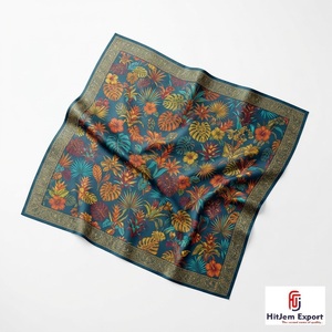 Custom Luxury <b>Silk</b> <b>Scarf</b> Printed Womens Lightweight Square Headscarf OEM ODM Manufacturer Taiwan Custom Fabric Products - Product Image 2