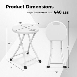 Built-In Handle <b>Folding</b> <b>Stool</b> for Adults Comfortable Portable Chair - Product Image 4
