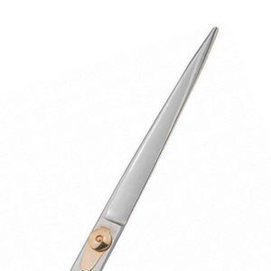 Ciseaux de toilettage pour animaux de compagnie réglables à vis, à long manche avec repose-doigts, en acier inoxydable, pour la coupe de poils de chiens et de chats, outil de coiffure - Product Image 2