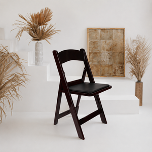 Silla de Comedor Plegable de Resina de Caoba Moderna, Resistente al Agua, para Exteriores, Cómoda y Ligera, para Uso en Villas y Hoteles - Product Image 1