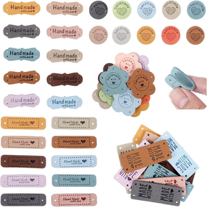 Étiquettes et patchs personnalisés en cuir gaufré, lavables et imperméables, couleur personnalisée, en rouleau, vente en gros pour vêtements - Product Image 3