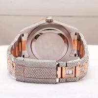 Montre automatique de luxe pour femme avec diamants, boîtier en alliage 41 mm, mouvement à quartz analogique, fermoir à boucle, cadran blanc, verre saphir, usage quotidien