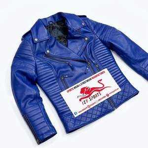 Unisex Special Edition Quilted Biker Leather Jacket Zip <b>Up</b> Motorcycle Style PU Leather Outerwear Slim Fit Casual Fashion Jackets - Product Image 4