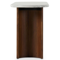 Étude Acacia Bois Croissant Pieds En Forme De Marbre Top Design Élégant Couloir Entrée Salon & Maison Table Console En Bois Massif