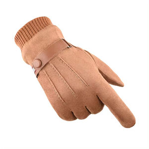 ถุงมือหนังสำหรับขับขี่ในฤดูหนาว ถุงมือมอเตอร์ไซค์แบบหนาบุนวมเพื่อความอบอุ่นและป้องกันมือและแขน - Product Image 5