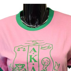 Camiseta de Algodón Rosa con Estampado Gráfico para Mujer, Manga Corta, Informal, Cómoda y Elegante para Uso Diario - Product Image 2