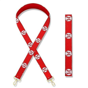 Sangle de sac artisanale légère en perles imitation nacre, motif baseball blanc sur fond rouge, réglable, bandoulière, style bohème - Product Image 5