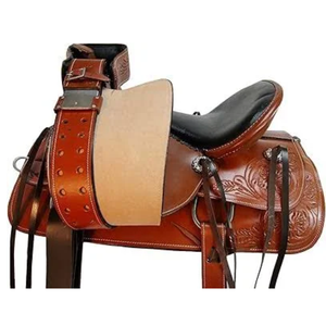 Selle de cheval de randonnée Royal International Premium Floral Tooled |   Selle d'équitation western en cuir véritable avec siège confortable - Product Image 2