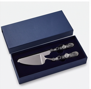 Juego de cuchillo y espátula para pastel de acero inoxidable hechos a mano con mangos con cuentas envueltos en alambre, 2 piezas para uso en fiestas - Product Image 6