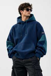 Sudadera con Capucha Extra Grande para Hombre, Tejida, Forrada, de Doble Capa, Informal, 100% Algodón, Antiarrugas, para Invierno - Product Image 1