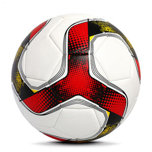 Ballon de football en polyuréthane taille 4 hautement personnalisable, multicolore, cousu à la machine, avec logo, en caoutchouc et cuir, pour l'entraînement - Product Image 2