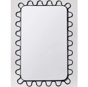 Miroir mural moderne en métal noir à cadre ondulé, accent décoratif irrégulier, miroir décoratif vintage pour salon, cadre en fer - Product Image 3