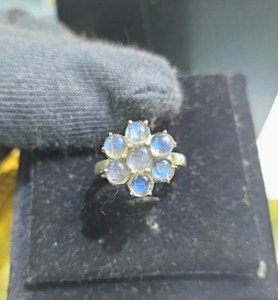 Natural Blue <b>Labradorite</b> Gemstone <b>Ring</b>, 925 Sterling Silver Rainbow Vintage <b>Ring</b> - Product Image 3