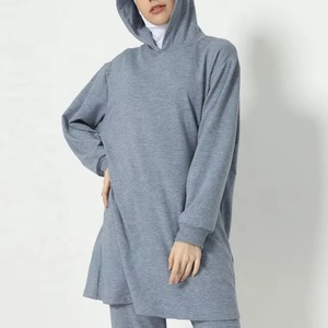 Modest Activewear <b>Set</b> Muslim Women <b>Plus</b> <b>Size</b> Casual Satin Waterproof Breathable Quick Dry Lightweight Long Sleeve Polyester - Product Image 5