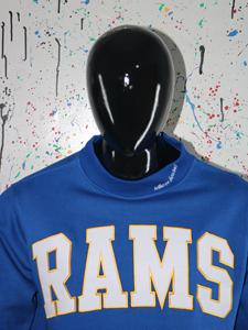 Sudadera RAMS con cuello simulado, 450 GSM, nombre personalizado, bordado aplicado, corte holgado, 100% algodón, felpa francesa. - Product Image 1