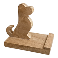 Support de téléphone portable et tablette en bois massif, fait main, écologique, portable, en forme d'animal, pour voiture et bureau