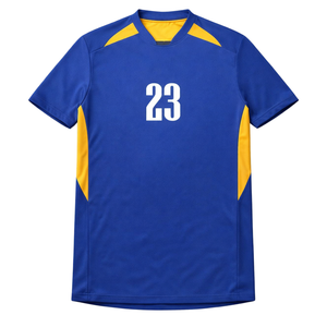 Camiseta de Fútbol Personalizada Youth Hawk Evolution de Alta Calidad con el Número 23 en Azul y Amarillo - Product Image 1