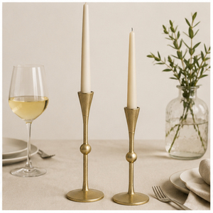Juego de 2 Elegantes Candelabros Dorados Modernos de Metal para Velas Cónicas, Accesorio Decorativo para Comedor Romántico y Hogar - Product Image 4