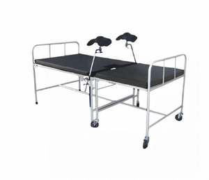 Lit d'accouchement médical Hitech en 2 parties/sections, construction confortable en pin mongol, capacité de charge de 150 kg - Product Image 1