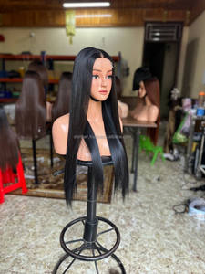 Venta al por mayor peluca vietnamita cierre 2x6 28 pulgadas pelo humano crudo HD encaje suizo, color natural, hueso recto pelo vietnamita crudo - Product Image 2