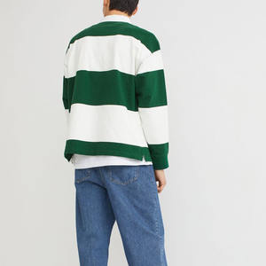 Polo de Rugby Oversize para Hombre, 210 g/m², 100% Algodón, con Rayas, Hombros Caídos, Mangas Largas, Aberturas Laterales, Personalizable con Logotipo - Product Image 2