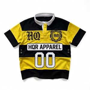 T-shirt en coton tricoté respirant à manches courtes pour homme, coupe classique, motif lettres, logo frontal, style streetwear, bordure contrastante, 320g - Product Image 3