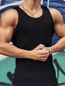 เสื้อกล้ามสำหรับผู้ชายเสื้อออกกำลังกายแขนกุดทรงเข้ารูป - Product Image 6