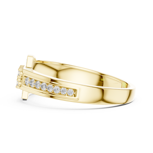 Anillo de Hombre ORION con Diamantes Cultivados en Laboratorio, Oro Amarillo de 18 Quilates con Baño de Rodio, Corte Minimalista, para Boda, Compromiso, Fiesta, Regalo, Uso Diario - Product Image 2