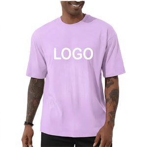 T-shirt en coton épais pour homme, coupe ample, logo personnalisé, manches courtes, streetwear, vêtements décontractés tendance - Product Image 3