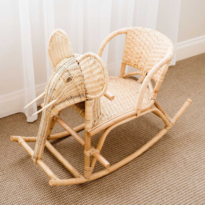 Handmade Natural Rattan <b>Elephant</b> Rocking Chair Cute Wicker Toddler Ride On Toy Eco Friendly Nursery Playroom <b>Decor</b> - Product Image 2