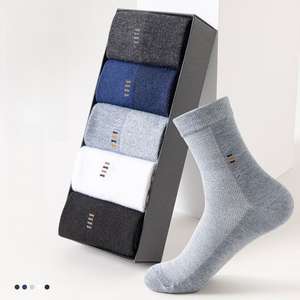 Wholesale Sweat-absorbing Breathable Bamboo Summer Gift Box Dress Men's Mesh <b>Socks</b> Set - Product Image 5