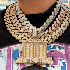 Colgante de Cadena Personalizado 3D de Plata S925 con Moissanita VVS, Joyería Hip Hop Iced para Hombres y Mujeres - Pasa el Probador de Diamantes, Certificado GRA - Product Image 1