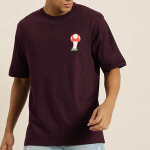 Meilleur T-shirt Homme Oversize Col Rond Nouvelle Collection en Ligne Coton Polyester Manches Courtes Motif Lettres Tissu Tricoté - Product Image 1