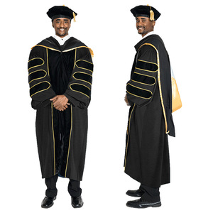 Robe de Doctorat Premium pour Professeur, Ensemble Capuche et Robe de Remise de Diplôme PhD, Grande Taille, Personnalisable, Tenue Académique Universitaire - Product Image 4