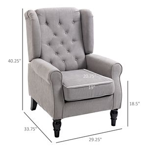 Poltrona Club in Tessuto Grigio Trapuntato con Funzione Girevole, Cuscino Rimovibile e Gambe in Legno per Uso Relax, Design Moderno per Tappeti - Product Image 3