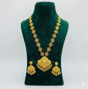 Naykk Creations Premium 24K Gold Plated Copper Brass 4-Piece Necklace <b>Set</b> for Women Handmade Smooth Polished Wedding Party Gift - Product Image 3