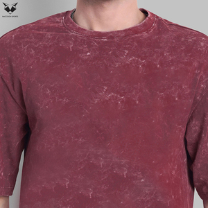 เสื้อยืดคอตตอนแท้ทรงหลวมสไตล์วินเทจ ล้างสีแบบแอซิดวอช ราคาขายส่ง ผู้ผลิตที่ดีที่สุด ดีไซน์ใหม่ล่าสุด เสื้อยืดผู้ชายล้างสีแบบแอซิดวอช - Product Image 6