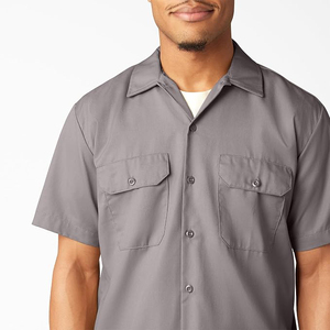 Unisex Workwear Set Solid Color Short Sleeve Shirt <b>Pants</b> Viscose/Polyester Breathable Eco-Friendly Quick Dry Plus Size Casual - Product Image 5