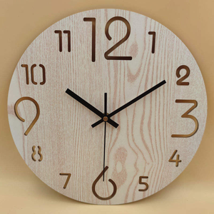 Round <b>Wall</b> <b>Clock</b> <b>Silent</b> Non-Ticking <b>Clock</b> Wood Natural Home Decor for for Living Room Kitchen Bedroom Office BURAQ HANDICRAFT - Product Image 3