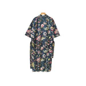 Robe Kimono en Coton en Gros, Col en V, Manches Longues, Imprimé Floral Bleu, Vêtement de Nuit et de Détente pour Femme, Robe Longue à Cordon, Fournisseur d'Usine - Product Image 6
