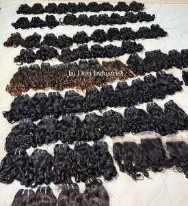 Mèches de cheveux humains bruts bouclés indiens, cuticules alignées, tissage de cheveux bouclés birmans et vietnamiens, motif Fumi Bouncy Pixie - Product Image 2