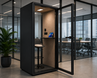 Poste de travail insonorisé individuel en aluminium