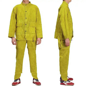 Chaqueta de Soldador de Cuero Reforzado Industrial, Resistente a la Radiación, Protección Contra Vapores, Ropa de Seguridad Contra Incendios - Product Image 2