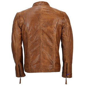 Chaqueta de Motociclista Acolchada para Hombre en Color Bronceado - Product Image 2