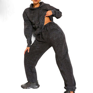 Nuevo Chándal Deportivo Transpirable con Lavado Ácido para Mujer, Ligero, 100% Algodón, con Capucha, Mangas Largas para Invierno - Product Image 5