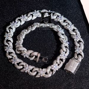 Bracelet gourmette fleur en diamant de laboratoire de luxe en gros, personnalisé, en argent 925, avec grappe d'étoiles en or massif, fabricant de chaînes gourmette cubaines - Product Image 6