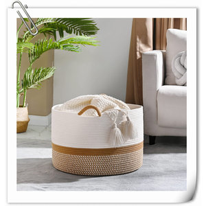 ตะกร้าผ้าสานสำหรับตกแต่งบ้านตะกร้าจัดเก็บของสำหรับใช้ในบ้าน - Product Image 3