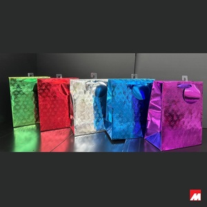 Premium-Quality Lightweight Large <b>Red</b> Embossed Foil Gift Bag - Product Image 6