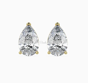 Lurba Jewels 925 Silver Tear Drop <b>Moissanite</b> Stud <b>Earrings</b> Rhodium Plated Sterling Silver Trendy Third Party Certified for - Product Image 1